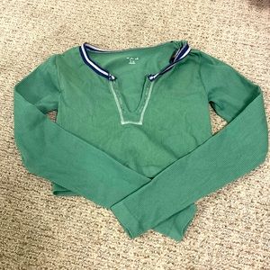 Urban outfitters green long sleeve go for gold top size=M/L